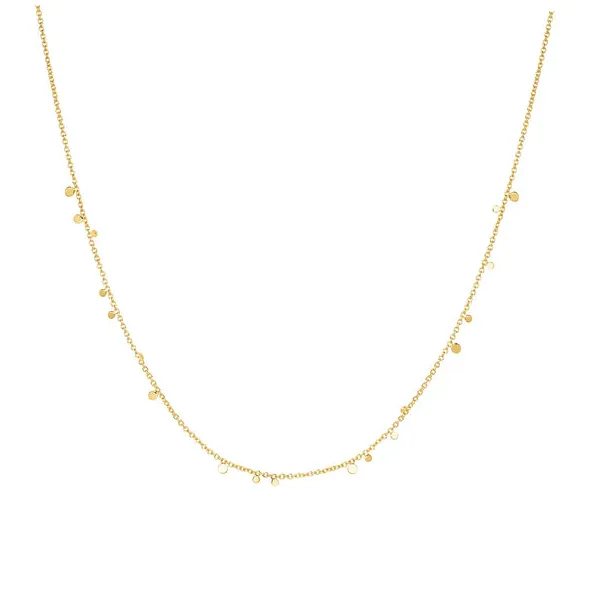 Gold Mini Disc Drop Stacking Necklace in Yellow Gold Conti Jewelers Endwell, NY