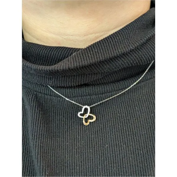 Double-Heart Shadow Necklace Image 2 Conti Jewelers Endwell, NY