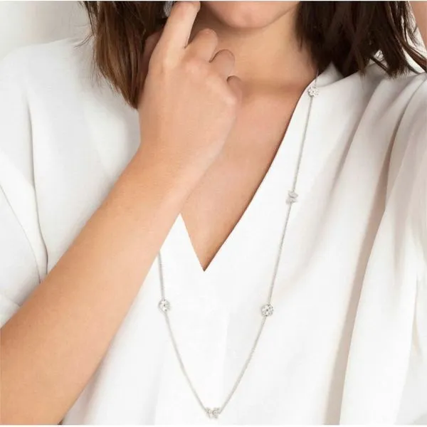 Cubic Zirconia Sweetrock Long Nature Necklace in Sterling Silver Image 2 Conti Jewelers Endwell, NY