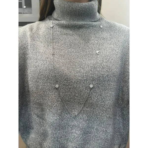 Cubic Zirconia Sweetrock Long Nature Necklace in Sterling Silver Image 3 Conti Jewelers Endwell, NY