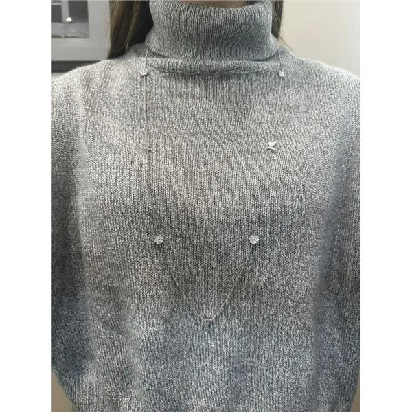 Cubic Zirconia Sweetrock Long Nature Necklace in Sterling Silver Image 3 Conti Jewelers Endwell, NY