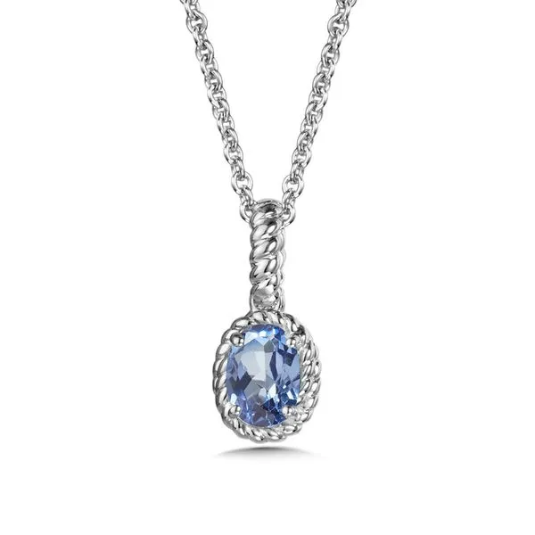 Lab-Grown Blue Sapphire Birthstone Necklace in Sterling Silver Conti Jewelers Endwell, NY