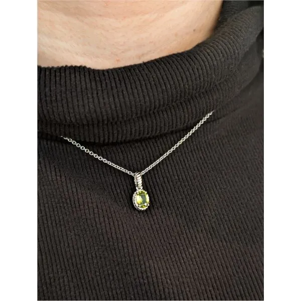 Peridot Birthstone Necklace in Sterling Silver Image 2 Conti Jewelers Endwell, NY