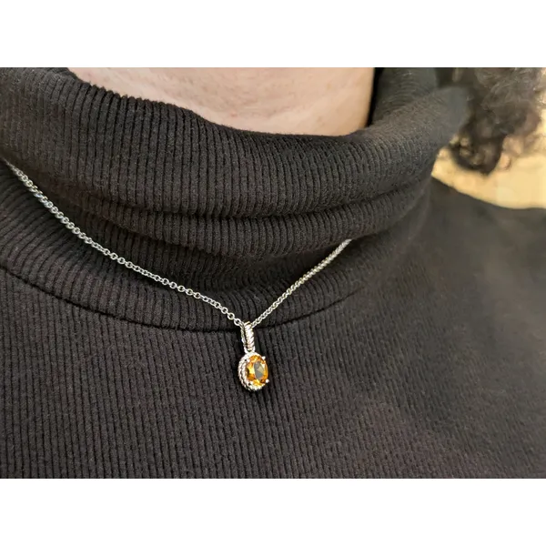 Citrine Birthstone Necklace in Sterling Silver Image 2 Conti Jewelers Endwell, NY