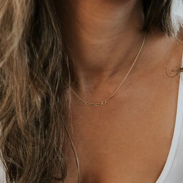 Heart Links Necklace in 14k Yellow Gold-Fill Image 2 Conti Jewelers Endwell, NY