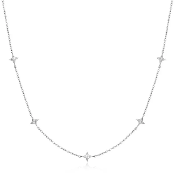 Sterling Silver Stars Station Necklace Conti Jewelers Endwell, NY