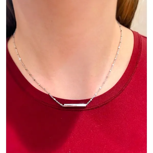 Bar Necklace in Sterling Silver Image 5 Conti Jewelers Endwell, NY