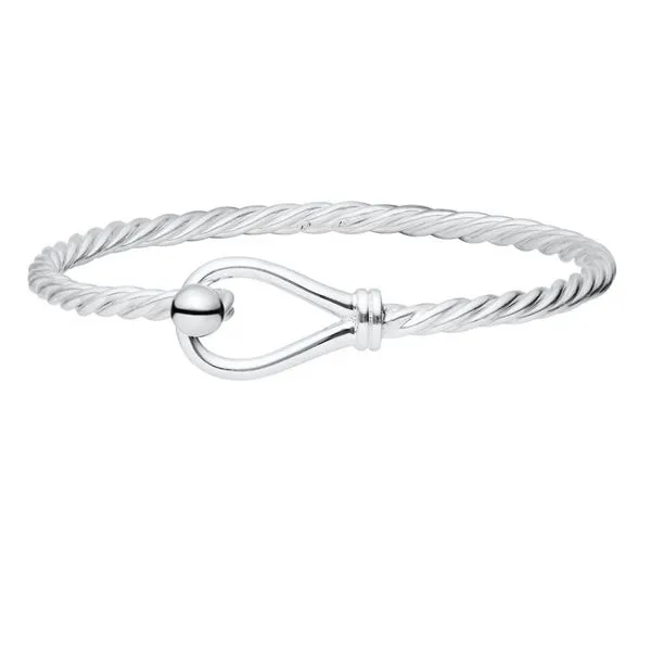 Twist Wire Loop Cape Cod Bracelet in Sterling Silver, 6.5