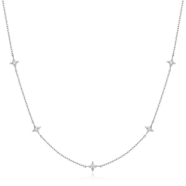 Sterling Silver Stars Station Necklace Conti Jewelers Endwell, NY