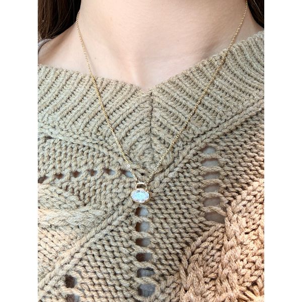 SS YGP Oval Lock Necklace Image 2 Conti Jewelers Endwell, NY