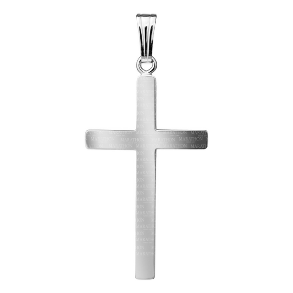 Men's Polished Cross Pendant in Sterling Silver, 20