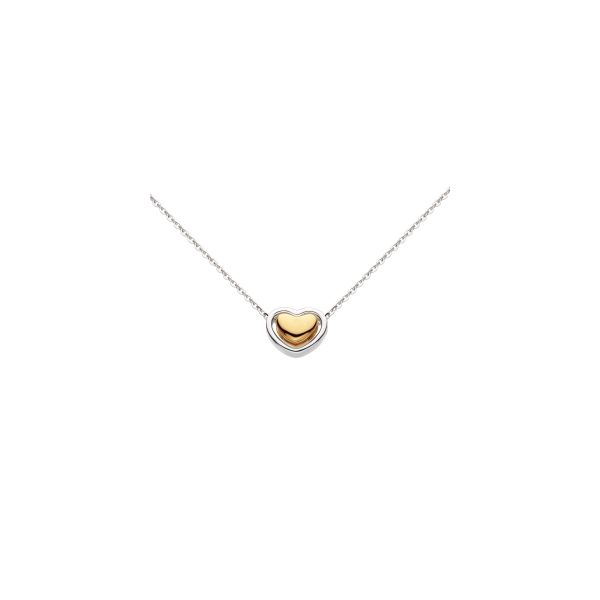 Heart of Gold Necklace in 18k Yellow Gold and Sterling Silver 18