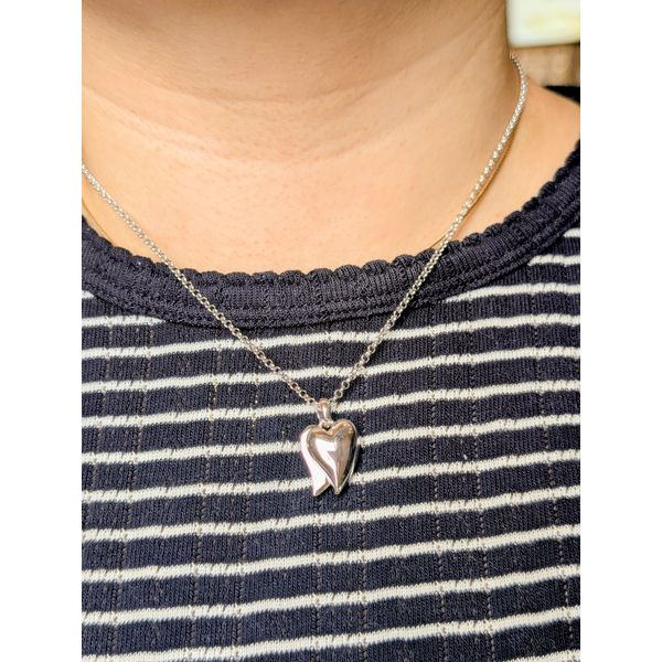 Desire Love Duet Heart Necklace in Sterling Silver 18