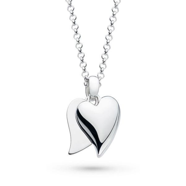 Desire Love Duet Heart Necklace in Sterling Silver 18