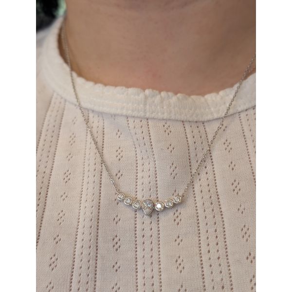 Pear of Joy Bar Necklace in Sterling Silver Image 2 Conti Jewelers Endwell, NY