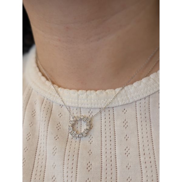 Prismatic Circle Necklace in Sterling Silver Image 2 Conti Jewelers Endwell, NY