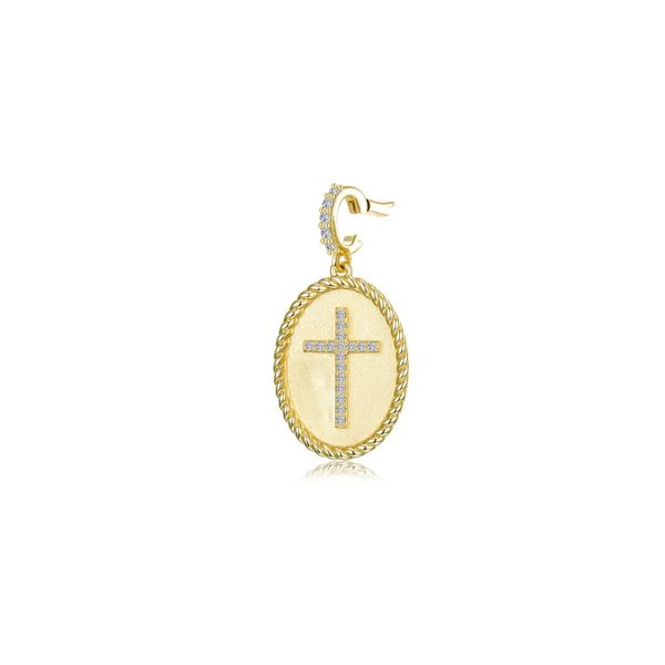Sterling Silver Yellow gold plated Faith Medallion Pendant Charm Conti Jewelers Endwell, NY