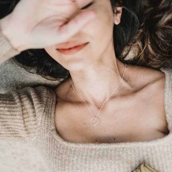 Friendship Circles Necklace in Sterling Silver and Yellow Gold-Fill Image 3 Conti Jewelers Endwell, NY