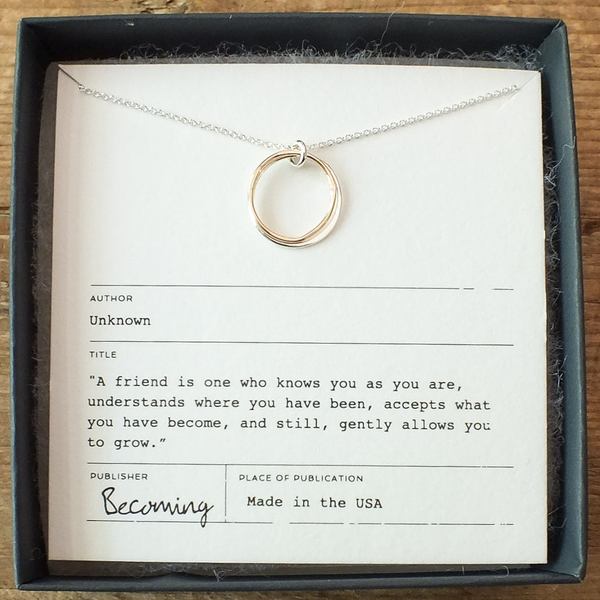 Friendship Circles Necklace in Sterling Silver and Yellow Gold-Fill Conti Jewelers Endwell, NY
