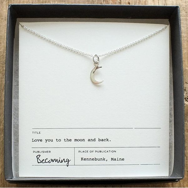 Love You To The Moon Necklace in Sterling Silver Conti Jewelers Endwell, NY