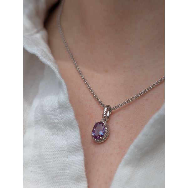 Lab-Grown Alexandrite Birthstone Necklace in Sterling Silver Image 2 Conti Jewelers Endwell, NY