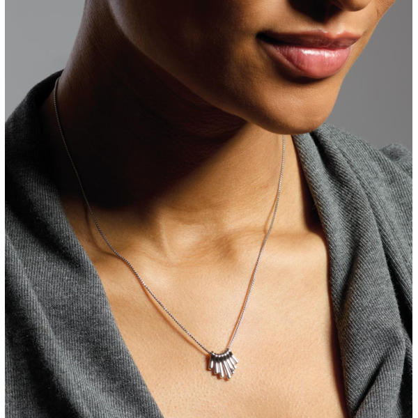 18" Sterling Silver Array Dangle Necklace Image 2 Conti Jewelers Endwell, NY