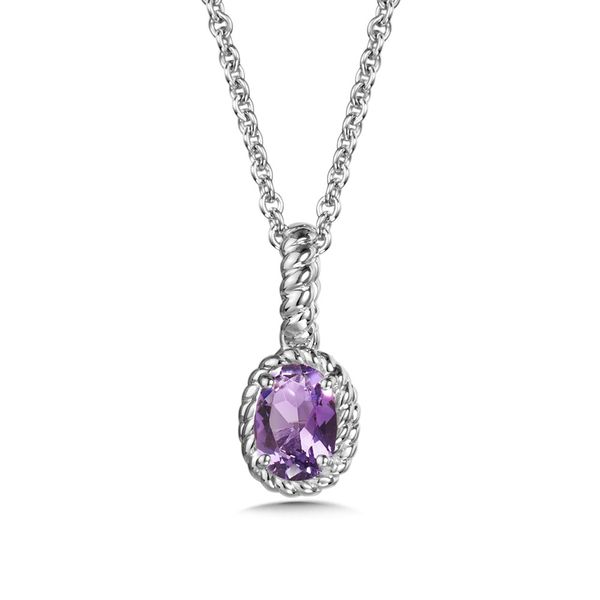 Amethyst Birthstone Necklace in Sterling Silver Conti Jewelers Endwell, NY