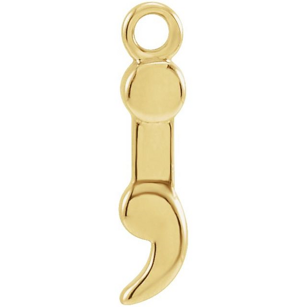 Tiny Semicolon Dangle in 10k Yellow Gold Conti Jewelers Endwell, NY