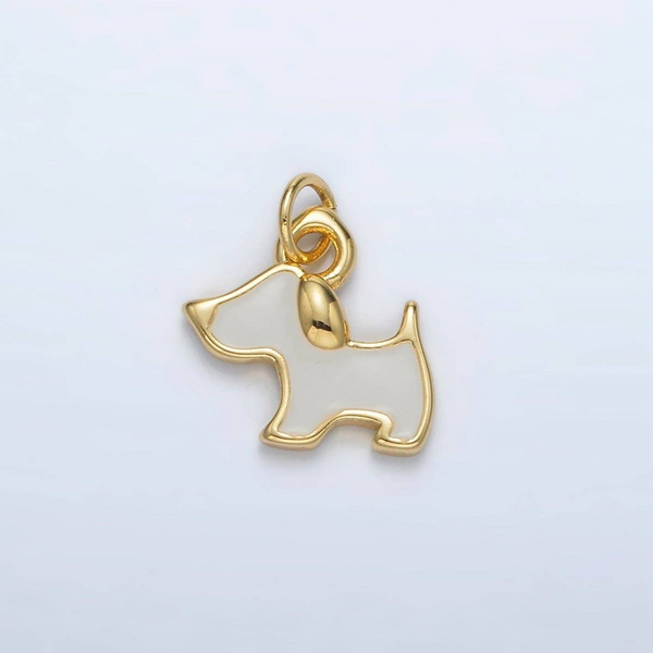 24k Gold Fill White Enamel Dog Charm Conti Jewelers Endwell, NY