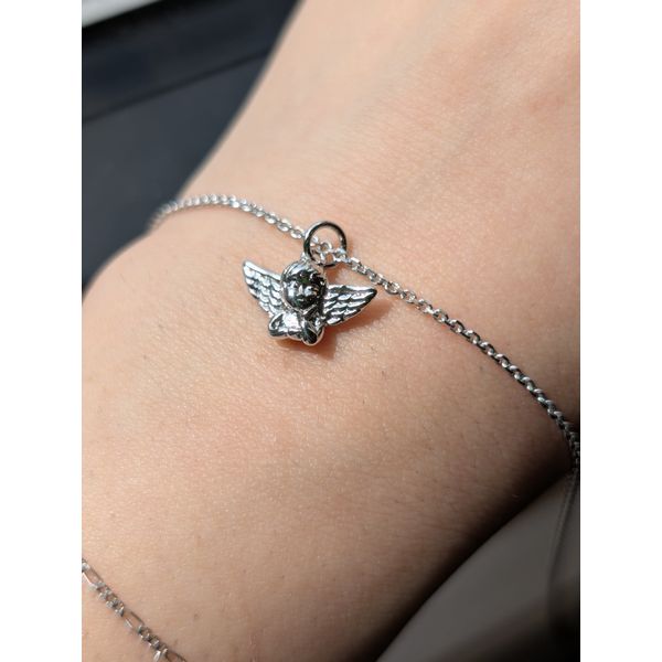 Silver Toned Cherub Angel Charm Image 2 Conti Jewelers Endwell, NY