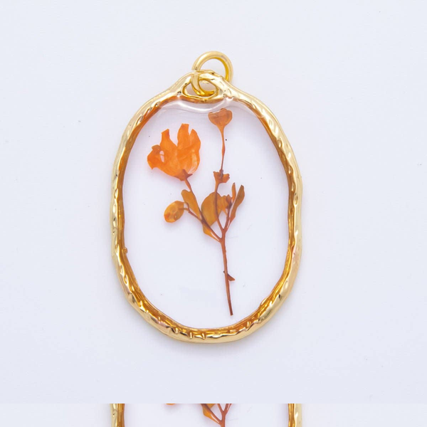 Gold Fill Oval Resin Flower Charm Conti Jewelers Endwell, NY