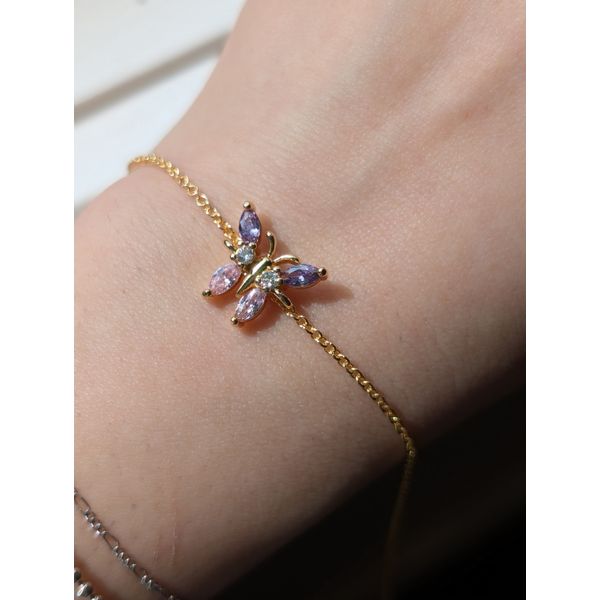CZ Butterfly Link Charm Image 2 Conti Jewelers Endwell, NY