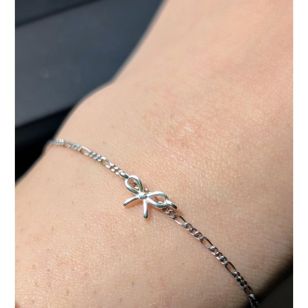 Sterling silver Bow link Charm Image 2 Conti Jewelers Endwell, NY