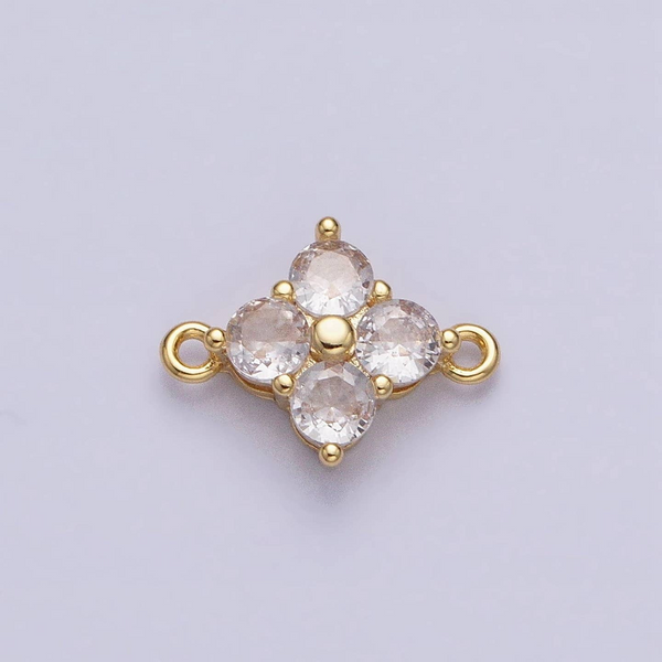 Gold Fill Quatrefoil CZ Link Charm Conti Jewelers Endwell, NY