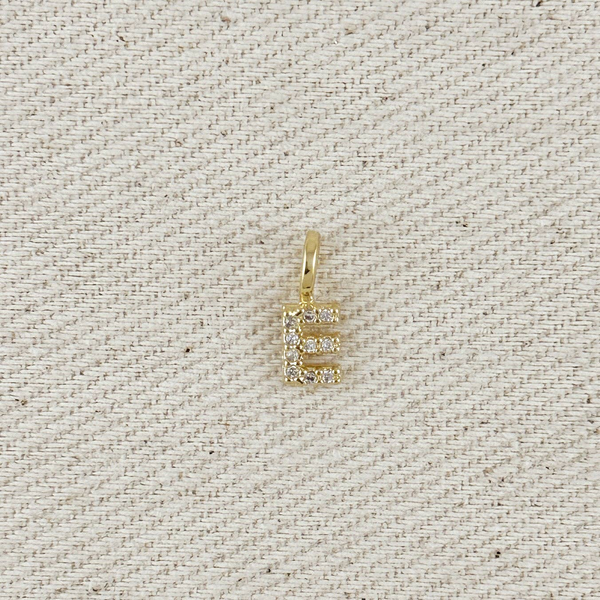Gold fill CZ Initial Charm E Conti Jewelers Endwell, NY