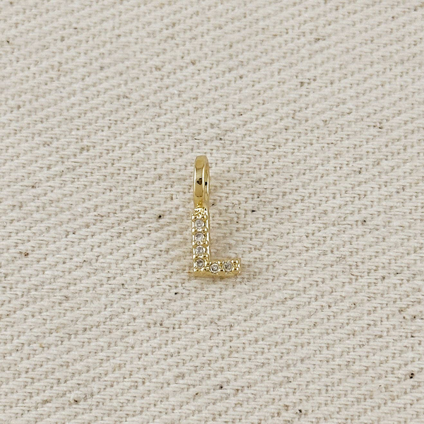 Gold fill CZ Initial Charm L Conti Jewelers Endwell, NY