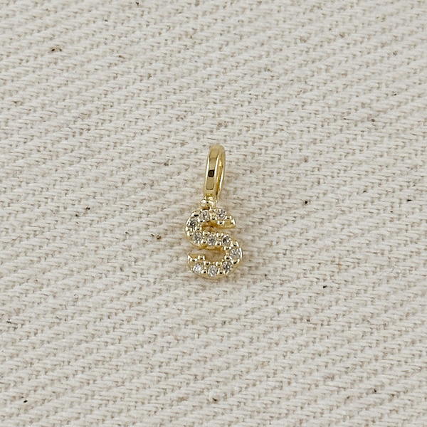 Gold Fill CZ Initial Charm S Conti Jewelers Endwell, NY