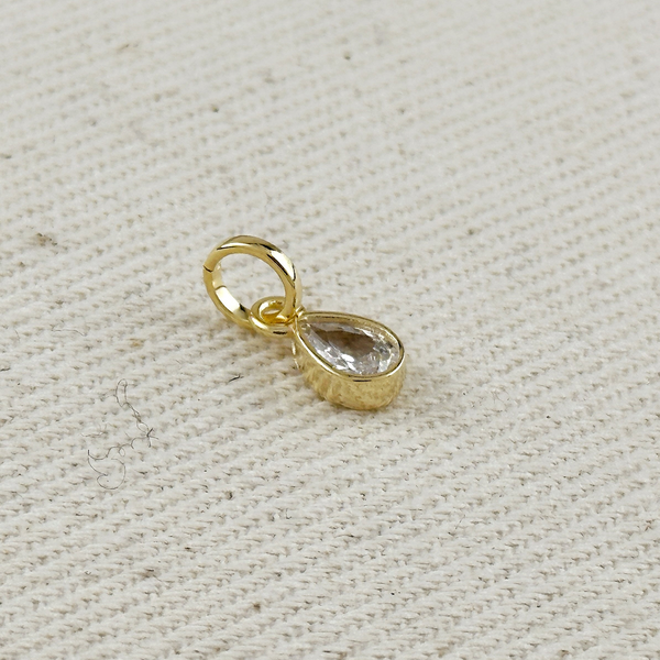 Gold Fill Bezel CZ Pear Shaped Charm Conti Jewelers Endwell, NY