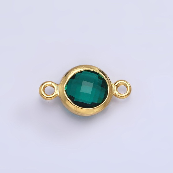 CZ YGF Faceted Birthstone Charm Link Em Green May Conti Jewelers Endwell, NY