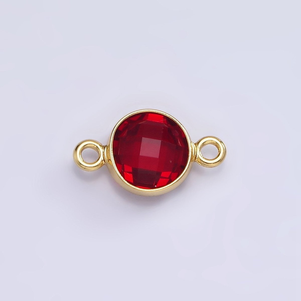 CZ YGF Faceted Birthstone Charm Link Ruby Red July Conti Jewelers Endwell, NY