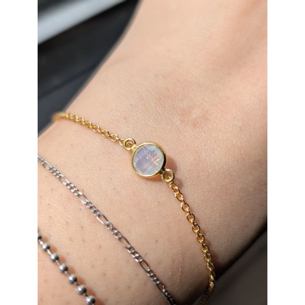 CZ Yellow Gold Fill Faceted Birthstone Charm Link October Image 2 Conti Jewelers Endwell, NY