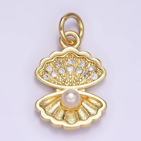 Yellow Gold Fill Pearl Clam Charm Conti Jewelers Endwell, NY