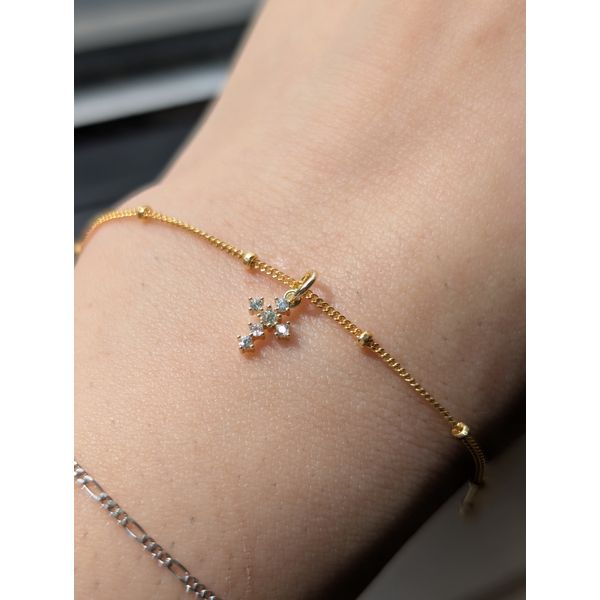 Gold Fill CZ Mini Cross Charm Image 2 Conti Jewelers Endwell, NY
