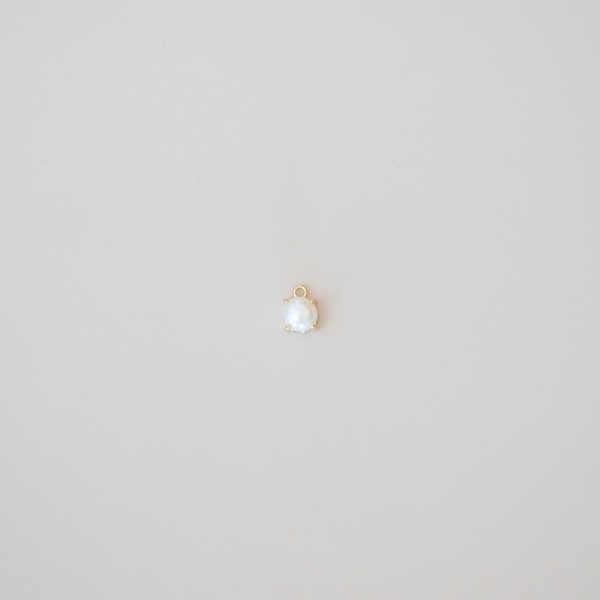 June Birthstone Round Pearl Dangle Charm in Yellow Gold Conti Jewelers Endwell, NY