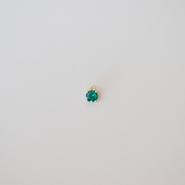 May Birthstone Round Solitaire Dangle Charm in Yellow Gold Conti Jewelers Endwell, NY