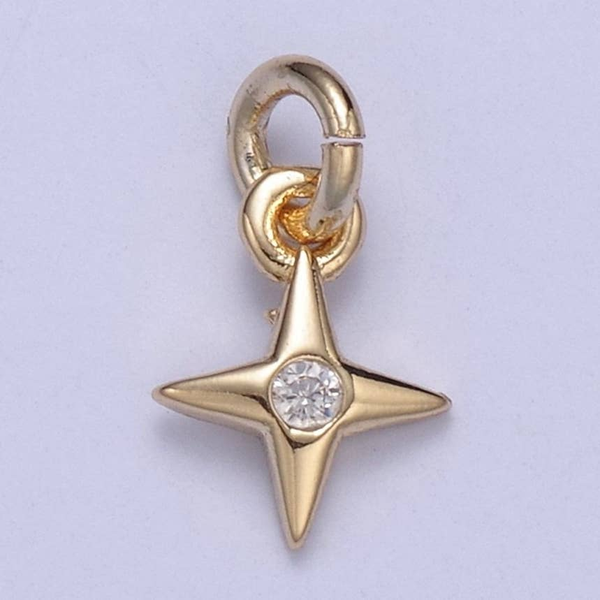 14k Gold Filled Mini North Star CZ Charm Conti Jewelers Endwell, NY