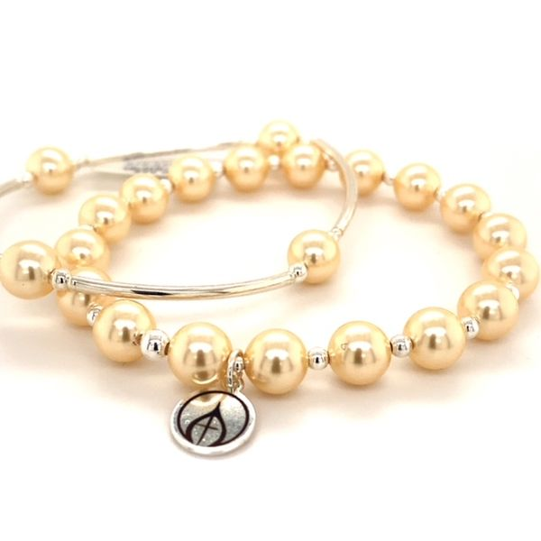 Mercy House Light Gold Pearl Count Your Blessings Bracelet w/ Mercy House Tag in Sterling Silver Conti Jewelers Endwell, NY