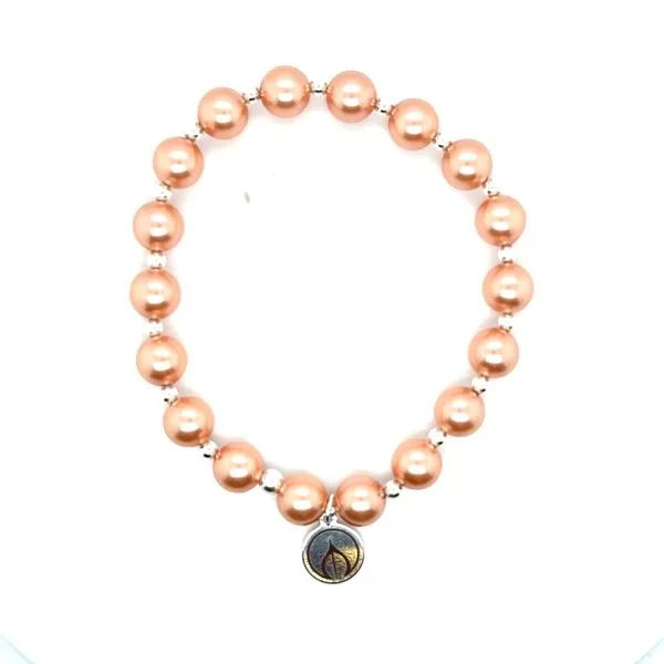 *LARGE* Rose Peach Pearl Mercy House Bracelet Conti Jewelers Endwell, NY