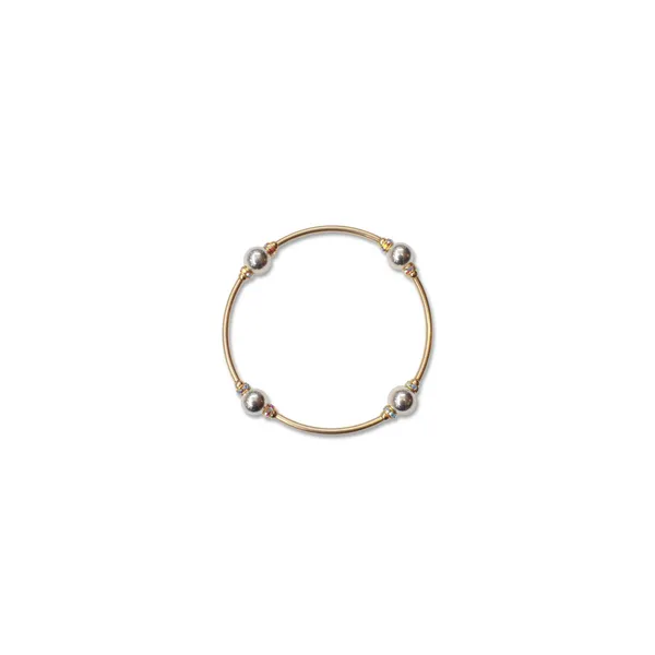 8MM Crystal Sterling Silver and Gold Blessing Bracelet Conti Jewelers Endwell, NY