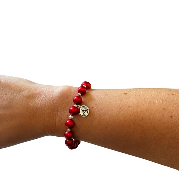 Matte Red Pearl Mercy House Bracelet - Standard Image 2 Conti Jewelers Endwell, NY